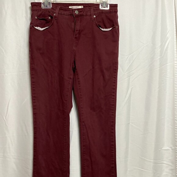 Levi's 505 Straight Jeans Women's 29 Plum Purple Red Stretch - Picture 1 of 5